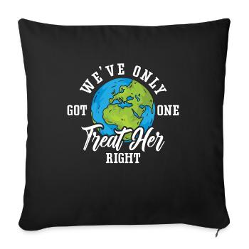 Changement climatique Nous n’avons qu’un seul écologiste - Housse de coussin décorative 45 x 45 cm - noir - Devant
