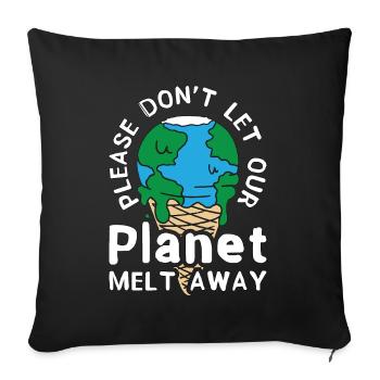 Changement climatique S’il vous plaît, ne laissez pas notre mère la Terre - Housse de coussin décorative 45 x 45 cm - noir - Devant