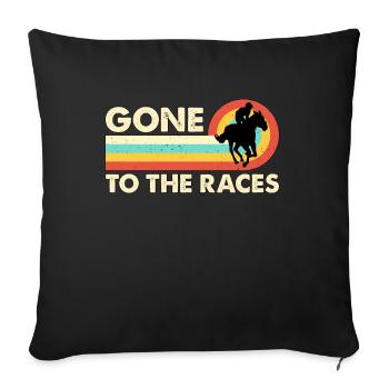 Horse Racing Gone To The Retro Loves Horse Riding - Sofa pillowcase 17,3'' x 17,3'' (45 x 45 cm) - black - Front