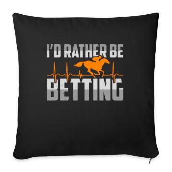 Horse Racing I'd Rather Be Horseback Riding Lover - Sofa pillowcase 17,3'' x 17,3'' (45 x 45 cm) - black - Front