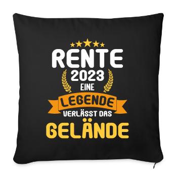 Rentner 2023 Rentnerin 2023 Rente 2023 - Sofakissenbezug 45 x 45 cm - Schwarz - Vorne