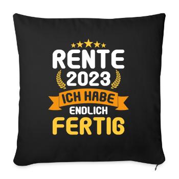 Rentner 2023 Rentnerin 2023 Rente 2023 - Sofakissenbezug 45 x 45 cm - Schwarz - Vorne