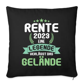 Rentner 2023 Rentnerin 2023 Rente 2023 - Sofakissenbezug 45 x 45 cm - Schwarz - Vorne