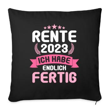 Rentner 2023 Rentnerin 2023 Rente 2023 - Sofakissenbezug 45 x 45 cm - Schwarz - Vorne
