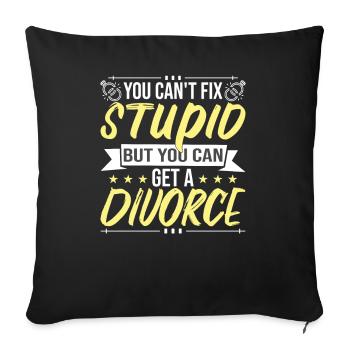 Funny Divorce - Sofa pillowcase 17,3'' x 17,3'' (45 x 45 cm) - black - Front