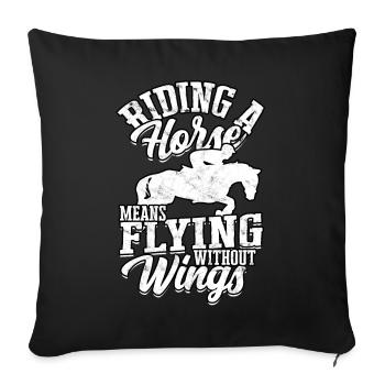 courses de chevaux balade à cheval chevaux cavalier cadeau g - Housse de coussin décorative 45 x 45 cm - noir - Devant