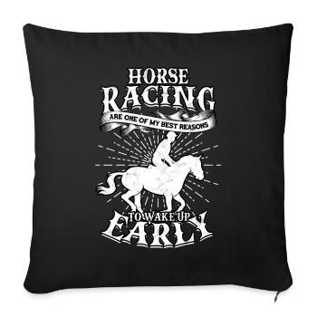 courses de chevaux balade à cheval chevaux cavalier cadeau g - Housse de coussin décorative 45 x 45 cm - noir - Devant