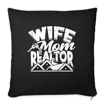 immobilienmakler immobilien makler geschenk gesche - Sofakissenbezug 45 x 45 cm - Schwarz - Vorne