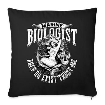 biologie marine biologiste marin biologie marine biologiste - Housse de coussin décorative 45 x 45 cm - noir - Devant