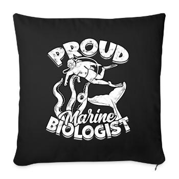 biologie marine biologiste marin biologie marine biologiste - Housse de coussin décorative 45 x 45 cm - noir - Devant