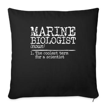 biologie marine biologiste marin biologie marine biologiste - Housse de coussin décorative 45 x 45 cm - noir - Devant