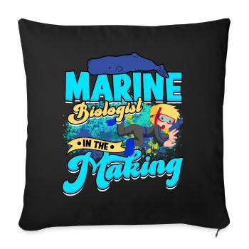biologie marine biologiste marin biologie marine biologiste - Housse de coussin décorative 45 x 45 cm - noir - Devant