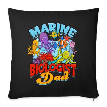 biologie marine biologiste marin biologie marine biologiste - Housse de coussin décorative 45 x 45 cm - noir - Devant