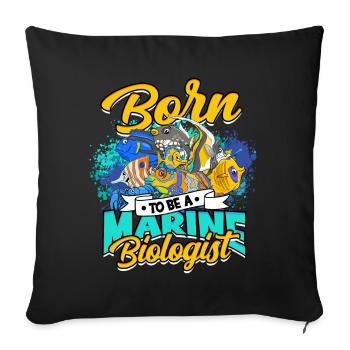 biologie marine biologiste marin biologie marine biologiste - Housse de coussin décorative 45 x 45 cm - noir - Devant