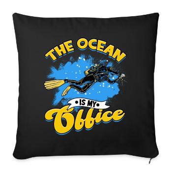 biologie marine biologiste marin biologie marine biologiste - Housse de coussin décorative 45 x 45 cm - noir - Devant