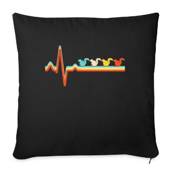Squirrel retro heartbeat - Sofa pillowcase 17,3'' x 17,3'' (45 x 45 cm) - black - Front
