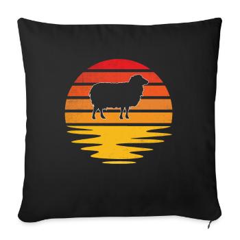 Sheep Retro - Sofa pillowcase 17,3'' x 17,3'' (45 x 45 cm) - black - Front
