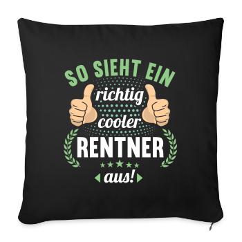 Rente 2023 Ruhestand Abschied Rentner 2023 - Sofakissenbezug 45 x 45 cm - Schwarz - Vorne