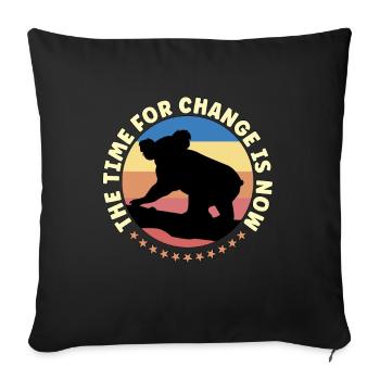 Réchauffement climatique Le temps du changement Rétro-activisme - Housse de coussin décorative 45 x 45 cm - noir - Devant