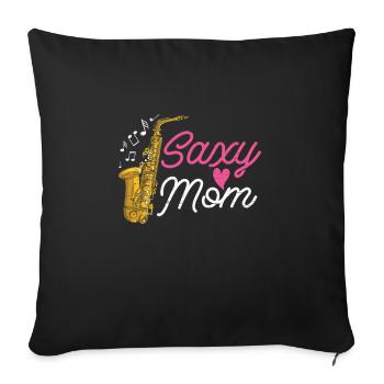 Saxy Mom Saxophon Jazzmusiker Saxophon - Sofakissenbezug 45 x 45 cm - Schwarz - Vorne
