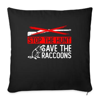 Raccoon Animal Welfare Animal Rights Activist - Sofa pillowcase 17,3'' x 17,3'' (45 x 45 cm) - black - Front