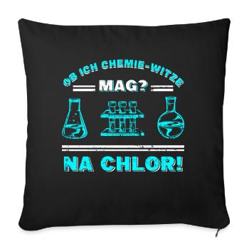 Do I like chemistry jokes? Na Chlorine - Sofa pillowcase 17,3'' x 17,3'' (45 x 45 cm) - black - Front