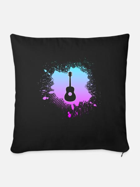 Gitarre - Sofakissenbezug 45 x 45 cm - Schwarz