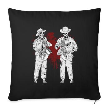 Saxophone Gift Men Big Band Music Saxophone - Sofa pillowcase 17,3'' x 17,3'' (45 x 45 cm) - black - Front