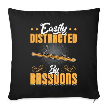 Easily Distracted By Bassoons - Sofakissenbezug 45 x 45 cm - Schwarz - Vorne