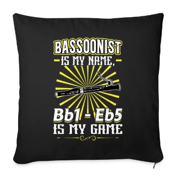 Bassonist Is My Game - Basson - Housse de coussin décorative 45 x 45 cm - noir - Devant