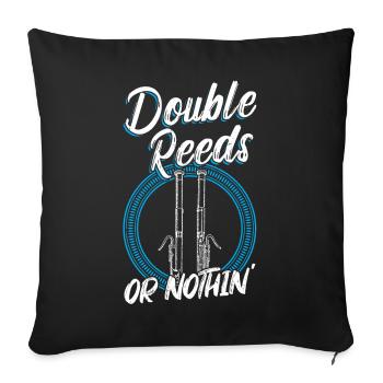 Double Reeds Or Nothing - Bassoon - Sofa pillowcase 17,3'' x 17,3'' (45 x 45 cm) - black - Front
