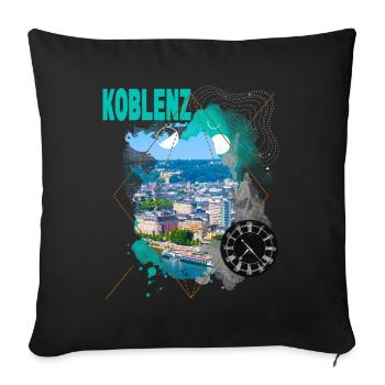 Koblenz Deutschland Stadt Skyline Vintage Retro - Sofakissenbezug 45 x 45 cm - Schwarz - Vorne