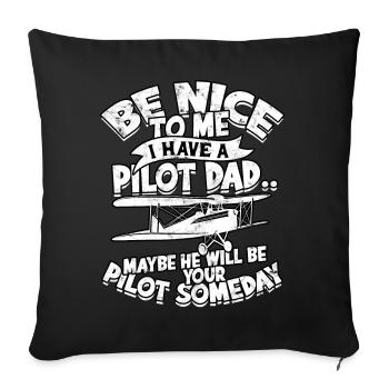 pilot flugzeug fliegen tochter geschenkidee gesche - Sofakissenbezug 45 x 45 cm - Schwarz - Vorne