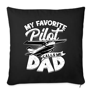 pilot flugzeug fliegen tochter geschenkidee gesche - Sofakissenbezug 45 x 45 cm - Schwarz - Vorne