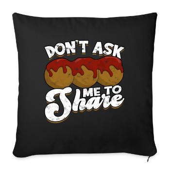 Boulettes de viande mangent des spaghettis cadeau cadeau - Housse de coussin décorative 45 x 45 cm - noir - Devant