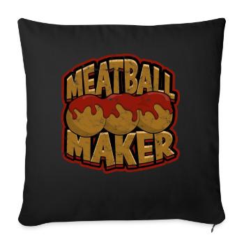 fleischklößchen essen spaghetti geschenk geschenki - Sofakissenbezug 45 x 45 cm - Schwarz - Vorne