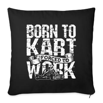 Kart conduite de kart pilotes de course Pilotes de course - Housse de coussin décorative 45 x 45 cm - noir - Devant