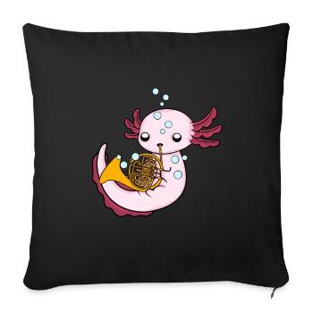 Axolotl Orchestre de Cor Français Musique Enfants Cor Français - Housse de coussin décorative 45 x 45 cm - noir - Devant