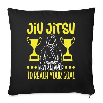 Jiu Jitsu N’abandonnez jamais les arts martiaux Jujutsu MMA - Housse de coussin décorative 45 x 45 cm - noir - Devant