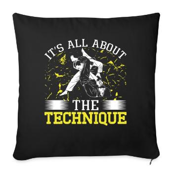 Jiu Jitsu Tout sur La Technique Jujutsu MMA - Housse de coussin décorative 45 x 45 cm - noir - Devant