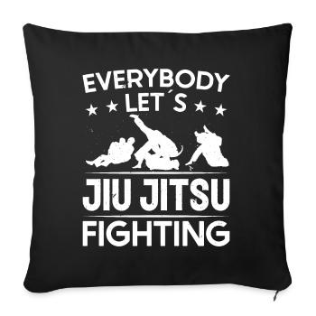 Jujutsu Tout le monde laisse le Jiu Jitsu Combattre le MMA - Housse de coussin décorative 45 x 45 cm - noir - Devant