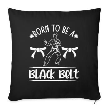 Jiu jitsu né pour être une ceinture noire Jujutsu MMA - Housse de coussin décorative 45 x 45 cm - noir - Devant