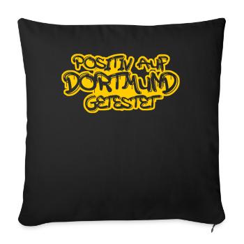 Dortmunder Positiv auf Dortmund getestet - Sofakissenbezug 45 x 45 cm - Schwarz - Vorne