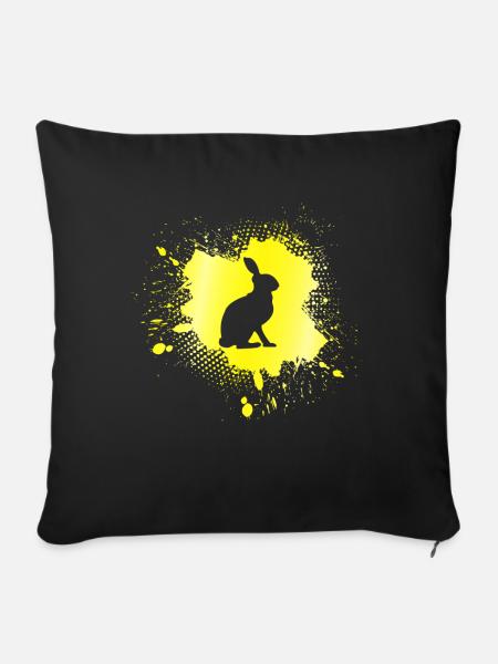 Hase - Sofakissenbezug 45 x 45 cm - Schwarz