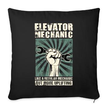 Elevator Mechanics Are More Uplifiting - Sofa pillowcase 17,3'' x 17,3'' (45 x 45 cm) - black - Front