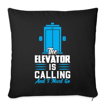 The Elevator Is Calling And I Must Go - Sofa pillowcase 17,3'' x 17,3'' (45 x 45 cm) - black - Front