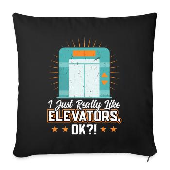 I Just Really Like Elevators - Sofa pillowcase 17,3'' x 17,3'' (45 x 45 cm) - black - Front