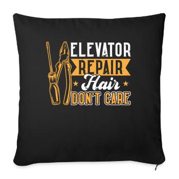 Elevator Repair Hair - Don't Care - Sofa pillowcase 17,3'' x 17,3'' (45 x 45 cm) - black - Front