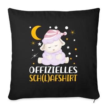 Offizielles Schlafshirt Schaf Pyjama Schlafanzug - Sofakissenbezug 45 x 45 cm - Schwarz - Vorne