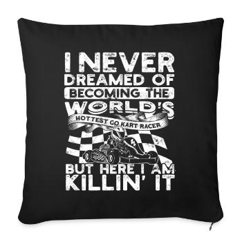 Kart conduite de kart pilotes de course Pilotes de course - Housse de coussin décorative 45 x 45 cm - noir - Devant